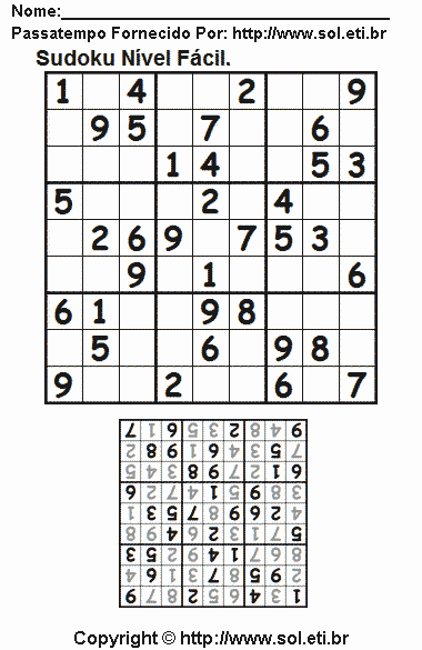 Sudoku Para Imprimir Com Respostas 521
