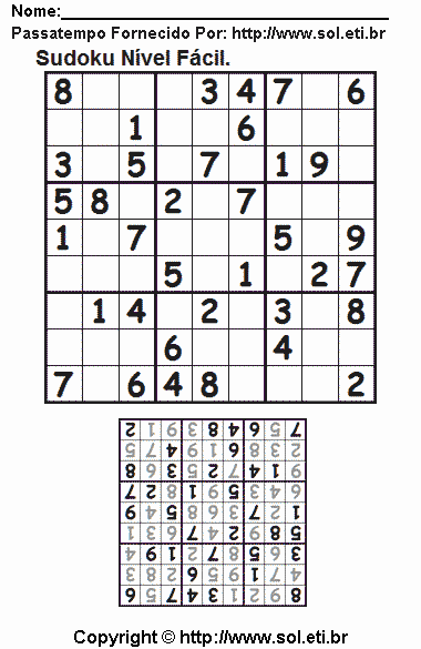 Sudoku Para Imprimir Com Respostas 522