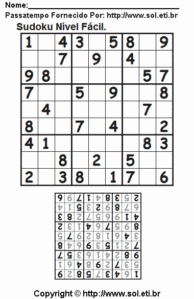 Sudoku Para Imprimir Com Respostas 523