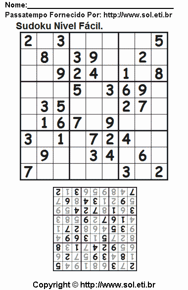 Sudoku Para Imprimir Com Respostas 525