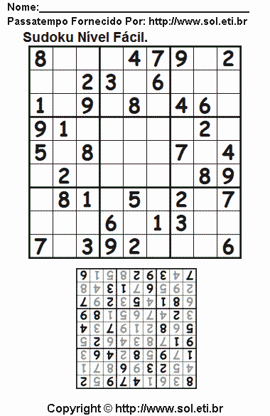Sudoku Para Imprimir Com Respostas 527