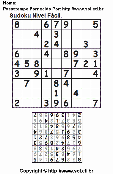 Sudoku Para Imprimir Com Respostas 529