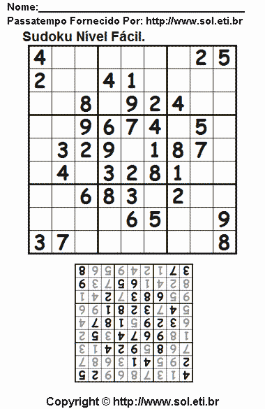 Sudoku Para Imprimir Com Respostas 531