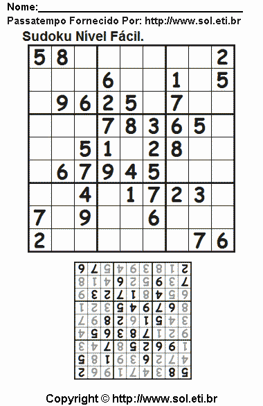 Sudoku Para Imprimir Com Respostas 535