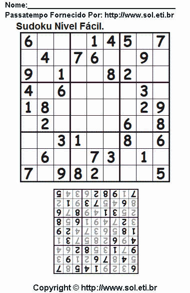Sudoku Para Imprimir Com Respostas 536