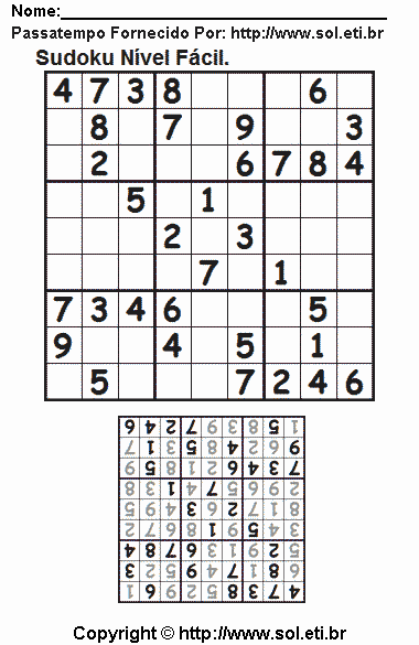 Sudoku Para Imprimir Com Respostas 538