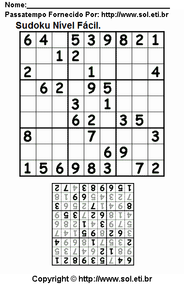 Sudoku Para Imprimir Com Respostas 54