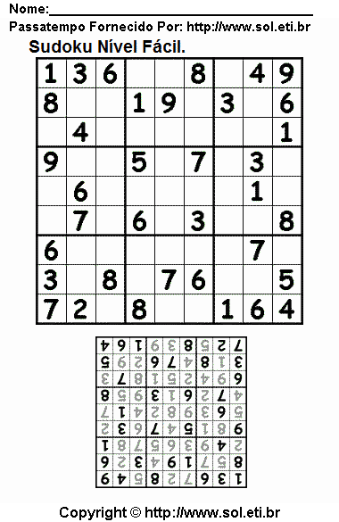 Sudoku Para Imprimir Com Respostas 541