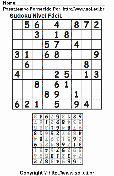 Sudoku Para Imprimir Com Respostas 543