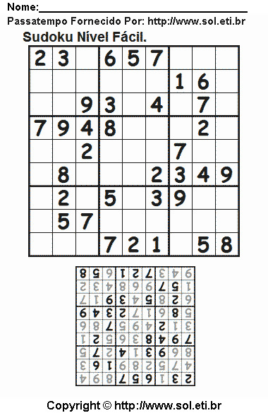 Sudoku Para Imprimir Com Respostas 547