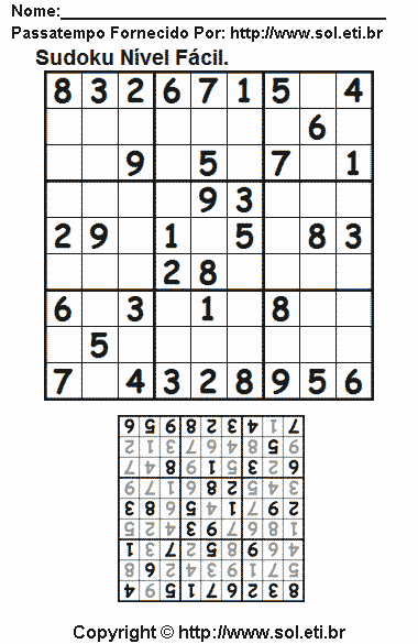 Sudoku Para Imprimir Com Respostas 548