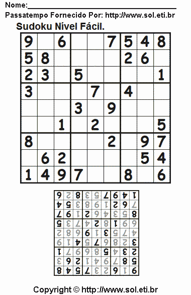 Sudoku Para Imprimir Com Respostas 549