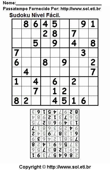 Sudoku Para Imprimir Com Respostas 552