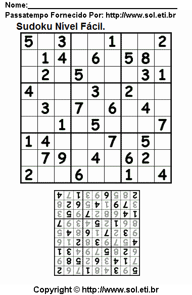 Sudoku Para Imprimir Com Respostas 553