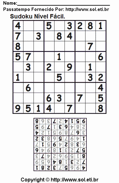 Sudoku Para Imprimir Com Respostas 555