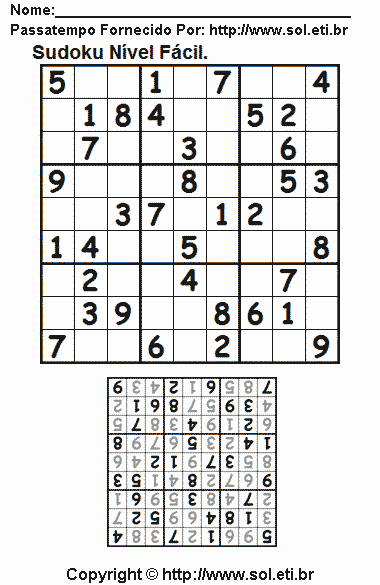 Sudoku Para Imprimir Com Respostas 556