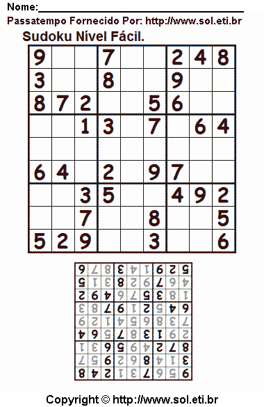 Sudoku Para Imprimir Com Respostas 557