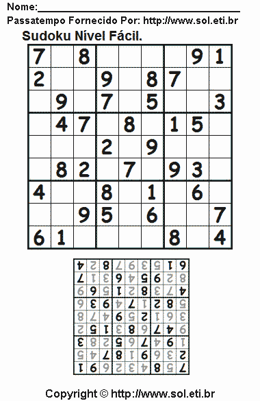 Sudoku Para Imprimir Com Respostas 558