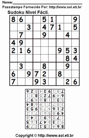 Sudoku Para Imprimir Com Respostas 560