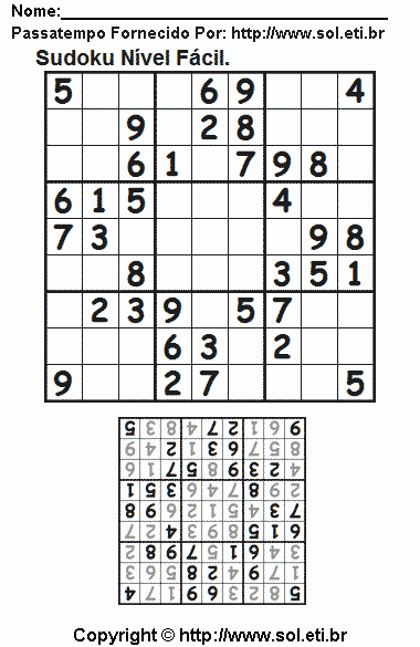 Sudoku Para Imprimir Com Respostas 562