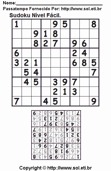 Sudoku Para Imprimir Com Respostas 563