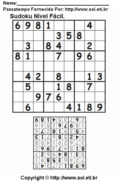 Sudoku Para Imprimir Com Respostas 566