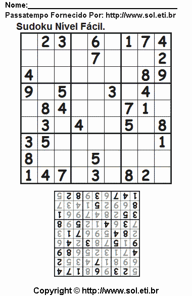 Sudoku Para Imprimir Com Respostas 571