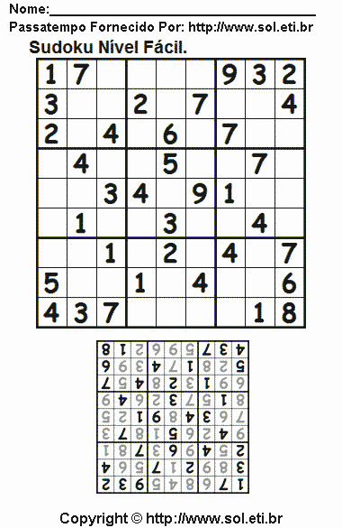Sudoku Para Imprimir Com Respostas 572