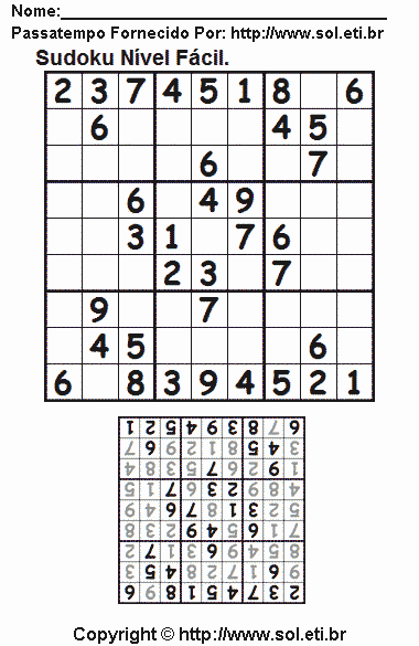 Sudoku Para Imprimir Com Respostas 576