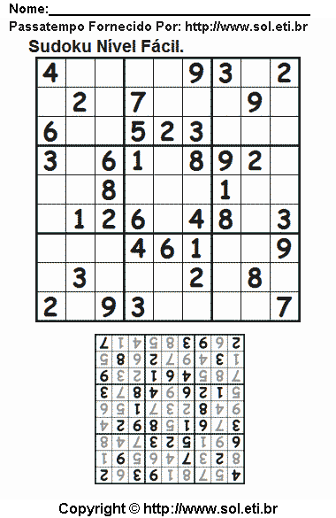Sudoku Para Imprimir Com Respostas 578