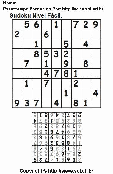 Sudoku Para Imprimir Com Respostas 579