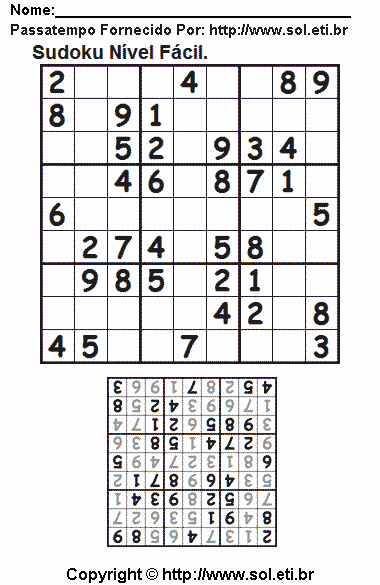 Sudoku Para Imprimir Com Respostas 582