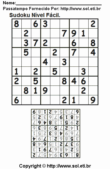 Sudoku Para Imprimir Com Respostas 584