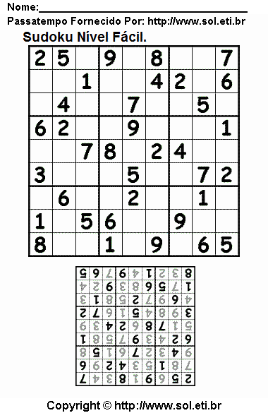 Sudoku Para Imprimir Com Respostas 586