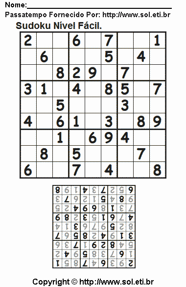 Sudoku Para Imprimir Com Respostas 589