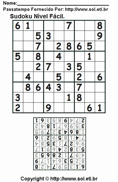 Sudoku Para Imprimir Com Respostas 595