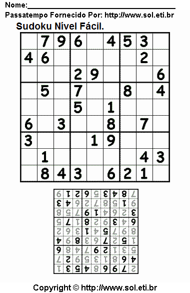 Sudoku Para Imprimir Com Respostas 6