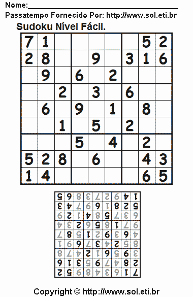 Sudoku Para Imprimir Com Respostas 601