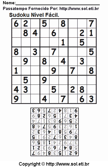 Sudoku Para Imprimir Com Respostas 602