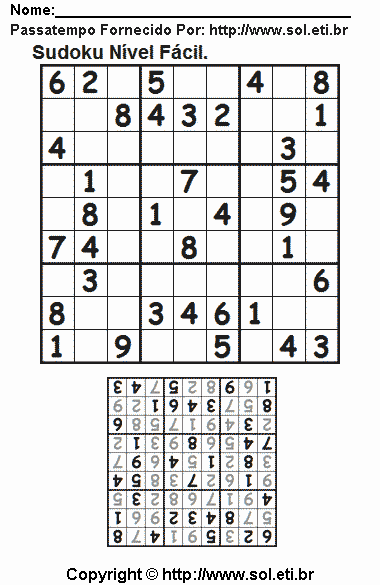 Sudoku Para Imprimir Com Respostas 603