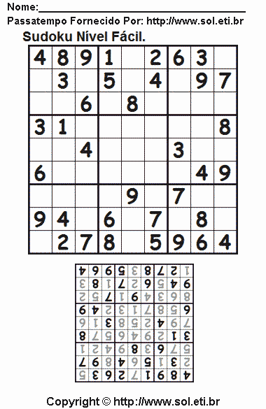 Sudoku Para Imprimir Com Respostas 604