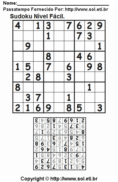 Sudoku Para Imprimir Com Respostas 610