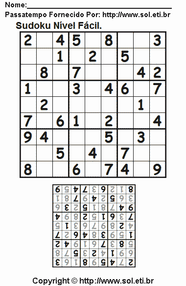 Sudoku Para Imprimir Com Respostas 611