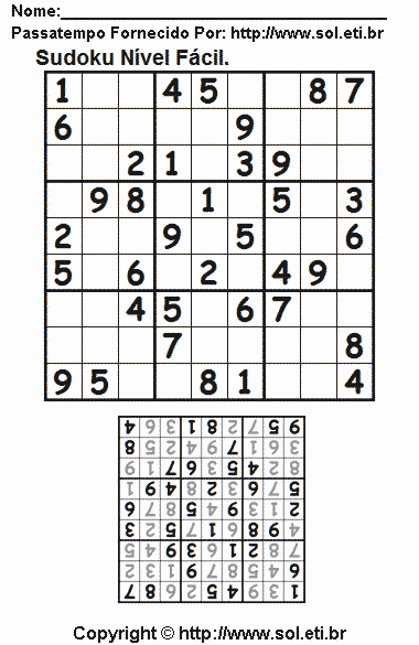 Sudoku Para Imprimir Com Respostas 614