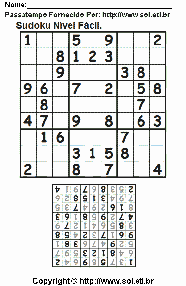 Sudoku Para Imprimir Com Respostas 616