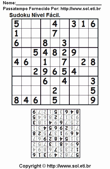 Sudoku Para Imprimir Com Respostas 617