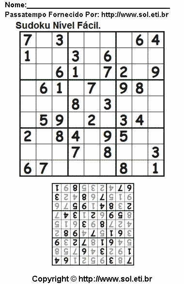 Sudoku Para Imprimir Com Respostas 618