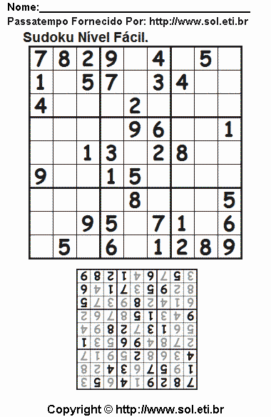 Sudoku Para Imprimir Com Respostas 620