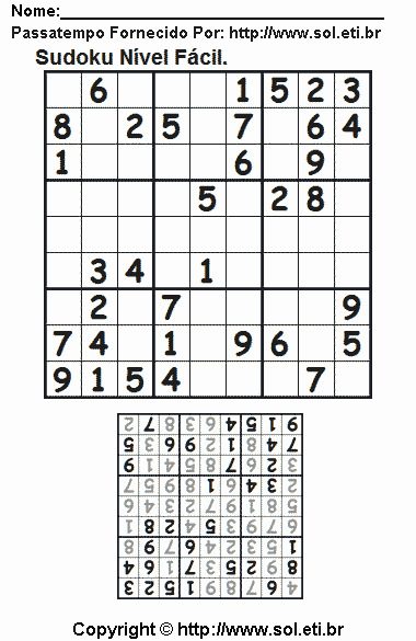 Sudoku Para Imprimir Com Respostas 621