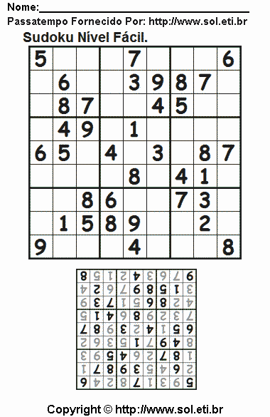 Sudoku Para Imprimir Com Respostas 623